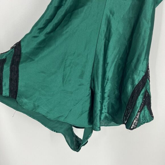 VTG Victorias Secret Gold Label Teddy Lingerie Size Medium Green Snap Crotch - Picture 10 of 10